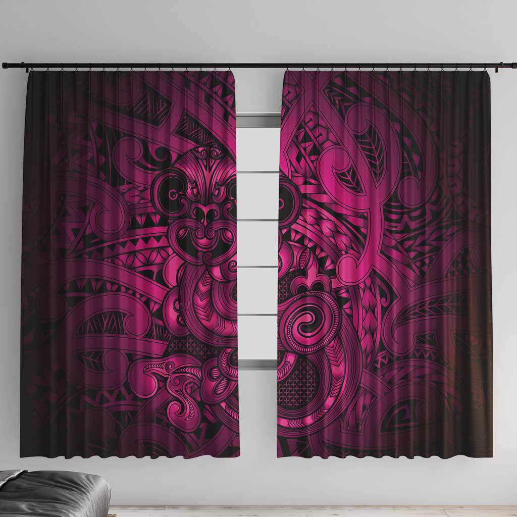 Aotearoa Maori Hei Tiki Window Curtain Mawhero Kowhaiwhai Puhoro Motif