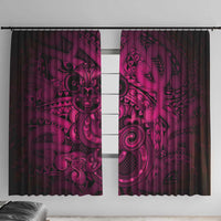 Aotearoa Maori Hei Tiki Window Curtain Mawhero Kowhaiwhai Puhoro Motif