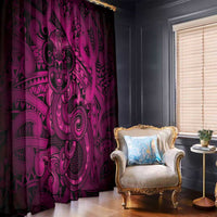 Aotearoa Maori Hei Tiki Window Curtain Mawhero Kowhaiwhai Puhoro Motif