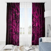 Aotearoa Maori Hei Tiki Window Curtain Mawhero Kowhaiwhai Puhoro Motif