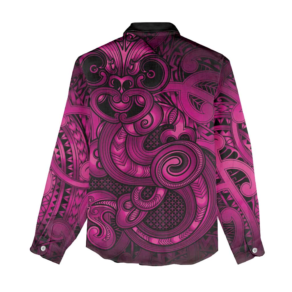 Aotearoa Maori Hei Tiki Women Casual Shirt Mawhero Kowhaiwhai Puhoro Motif