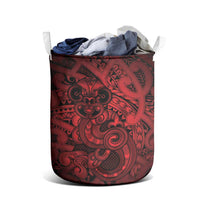 Aotearoa Maori Hei Tiki Laundry Basket Whero Kowhaiwhai Puhoro Motif LT9 - Polynesian Pride