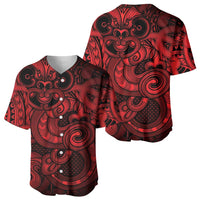 Aotearoa Maori Hei Tiki Baseball Jersey Whero Kowhaiwhai Puhoro Motif LT9 - Polynesian Pride