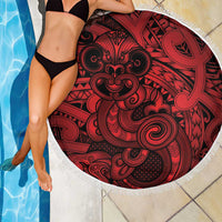 Aotearoa Maori Hei Tiki Beach Blanket Whero Kowhaiwhai Puhoro Motif LT9 - Polynesian Pride