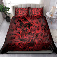 Aotearoa Maori Hei Tiki Bedding Set Whero Kowhaiwhai Puhoro Motif LT9 - Polynesian Pride