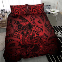 Aotearoa Maori Hei Tiki Bedding Set Whero Kowhaiwhai Puhoro Motif LT9 - Polynesian Pride