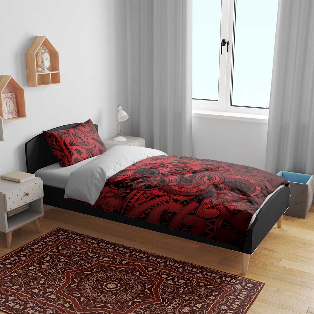 Aotearoa Maori Hei Tiki Bedding Set Whero Kowhaiwhai Puhoro Motif LT9 - Polynesian Pride