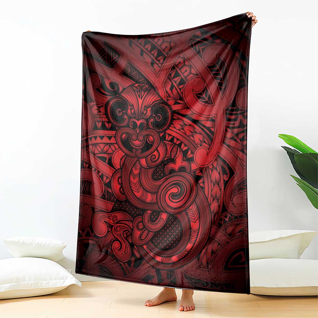 Aotearoa Maori Hei Tiki Blanket Whero Kowhaiwhai Puhoro Motif LT9 - Polynesian Pride