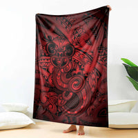 Aotearoa Maori Hei Tiki Blanket Whero Kowhaiwhai Puhoro Motif LT9 - Polynesian Pride