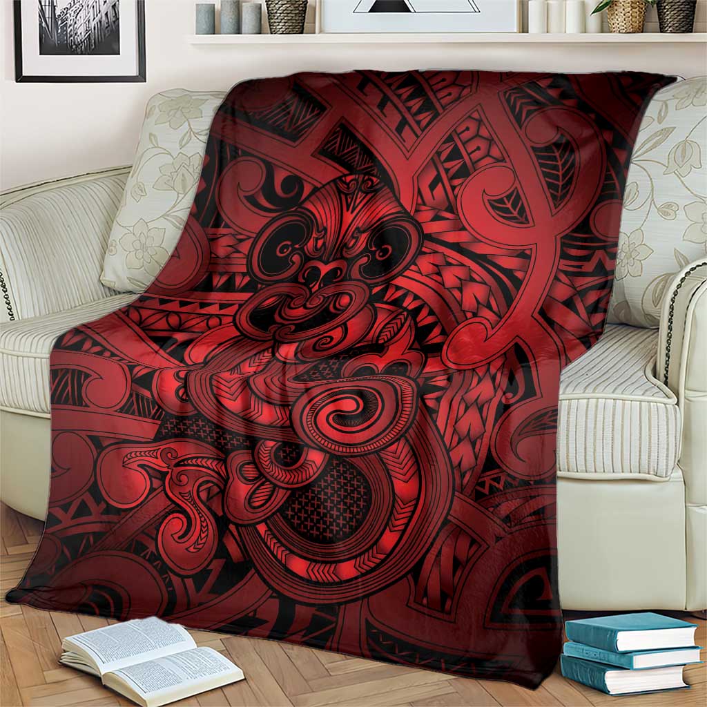 Aotearoa Maori Hei Tiki Blanket Whero Kowhaiwhai Puhoro Motif LT9 - Polynesian Pride