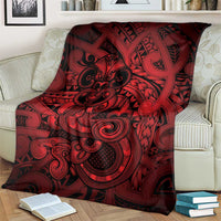 Aotearoa Maori Hei Tiki Blanket Whero Kowhaiwhai Puhoro Motif LT9 - Polynesian Pride