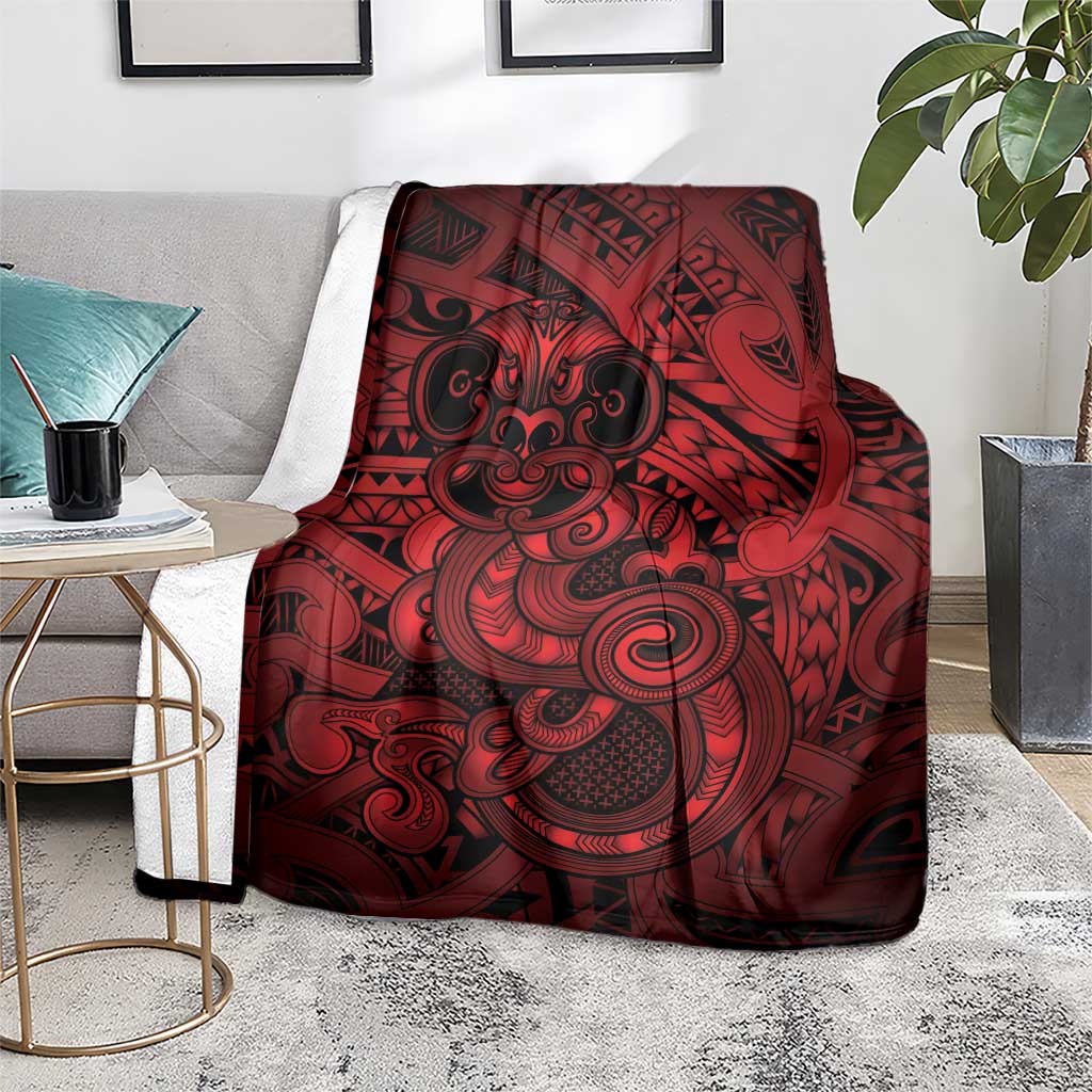 Aotearoa Maori Hei Tiki Blanket Whero Kowhaiwhai Puhoro Motif LT9 - Polynesian Pride