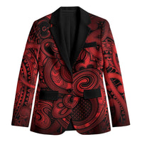 Aotearoa Maori Hei Tiki Blazer Whero Kowhaiwhai Puhoro Motif LT9 Unisex Red - Polynesian Pride