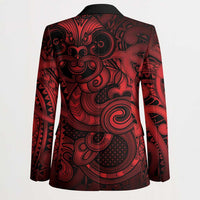 Aotearoa Maori Hei Tiki Blazer Whero Kowhaiwhai Puhoro Motif LT9 - Polynesian Pride
