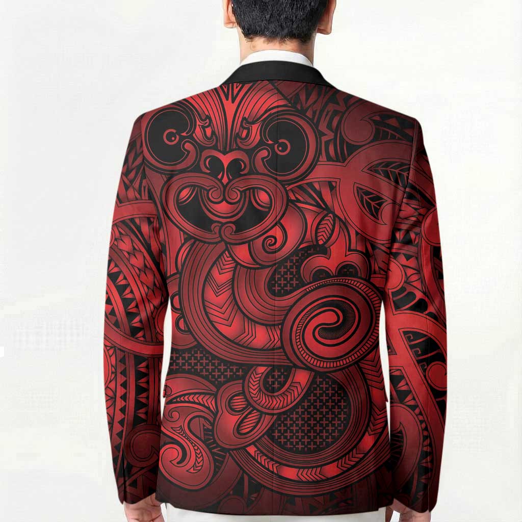 Aotearoa Maori Hei Tiki Blazer Whero Kowhaiwhai Puhoro Motif LT9 - Polynesian Pride