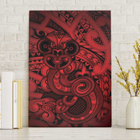 Aotearoa Maori Hei Tiki Canvas Wall Art Whero Kowhaiwhai Puhoro Motif LT9 Without Frame Red - Polynesian Pride