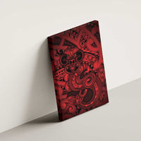 Aotearoa Maori Hei Tiki Canvas Wall Art Whero Kowhaiwhai Puhoro Motif LT9 - Polynesian Pride