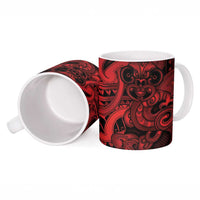 Aotearoa Maori Hei Tiki Ceramic Mug Whero Kowhaiwhai Puhoro Motif LT9 - Polynesian Pride