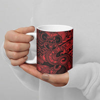 Aotearoa Maori Hei Tiki Ceramic Mug Whero Kowhaiwhai Puhoro Motif LT9 - Polynesian Pride