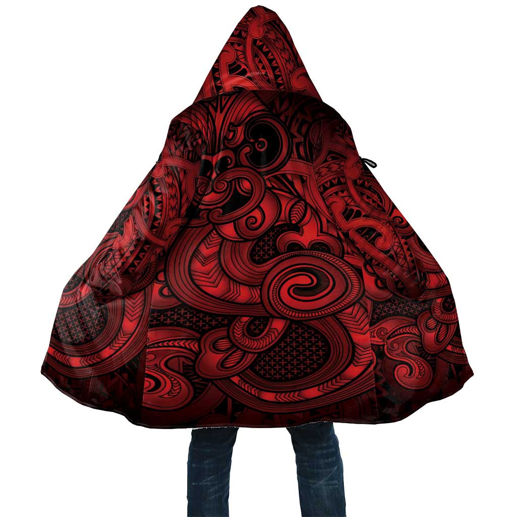 Aotearoa Maori Hei Tiki Cloak Whero Kowhaiwhai Puhoro Motif LT9 Unisex Red - Polynesian Pride