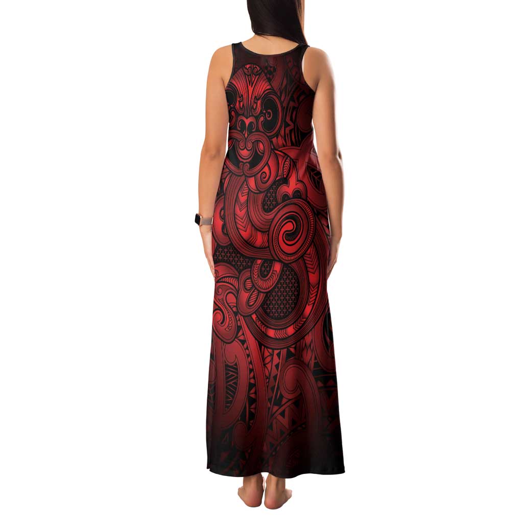 Aotearoa Maori Hei Tiki Family Matching Tank Maxi Dress and Hawaiian Shirt Whero Kowhaiwhai Puhoro Motif