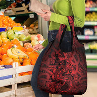 Aotearoa Maori Hei Tiki Grocery Bag Whero Kowhaiwhai Puhoro Motif LT9 - Polynesian Pride
