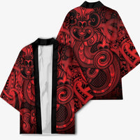 Aotearoa Maori Hei Tiki Kimono Whero Kowhaiwhai Puhoro Motif LT9 - Polynesian Pride