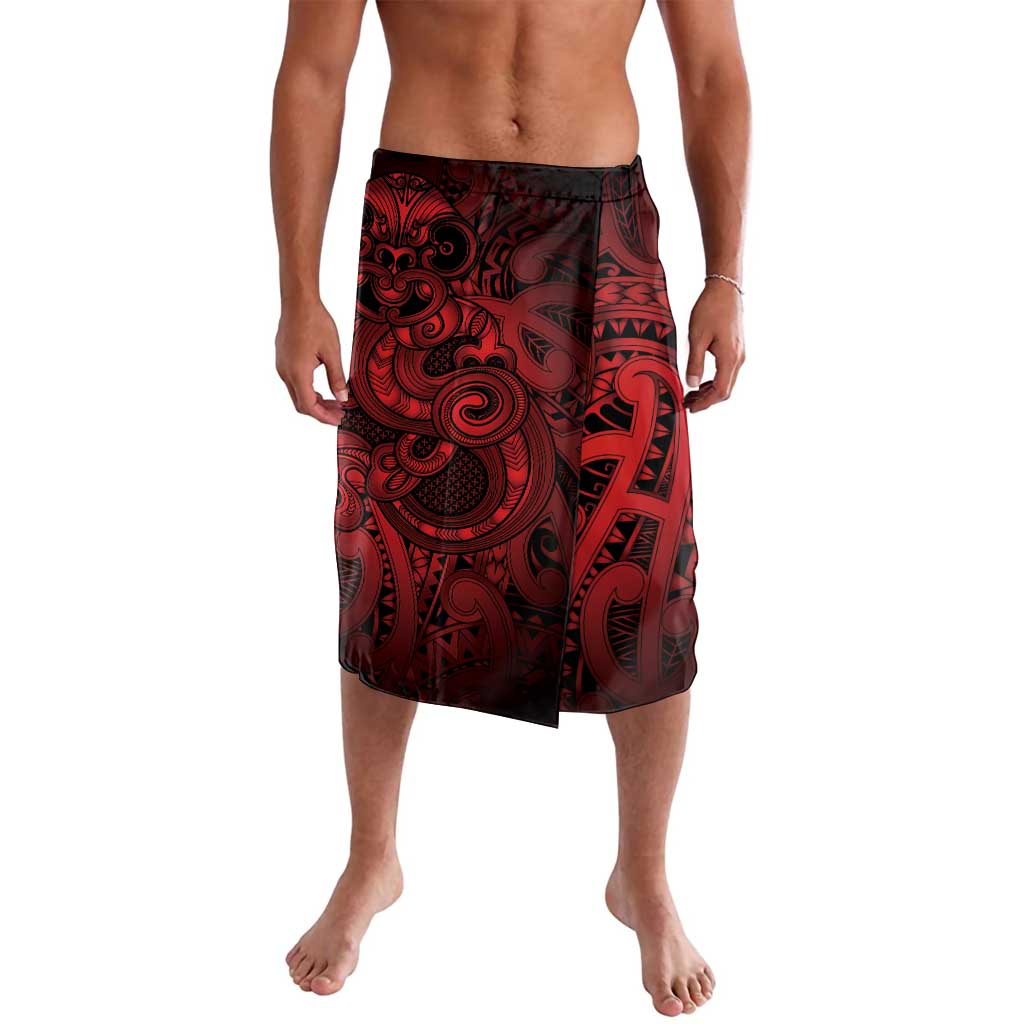 Aotearoa Maori Hei Tiki Lavalava Whero Kowhaiwhai Puhoro Motif LT9 Red - Polynesian Pride