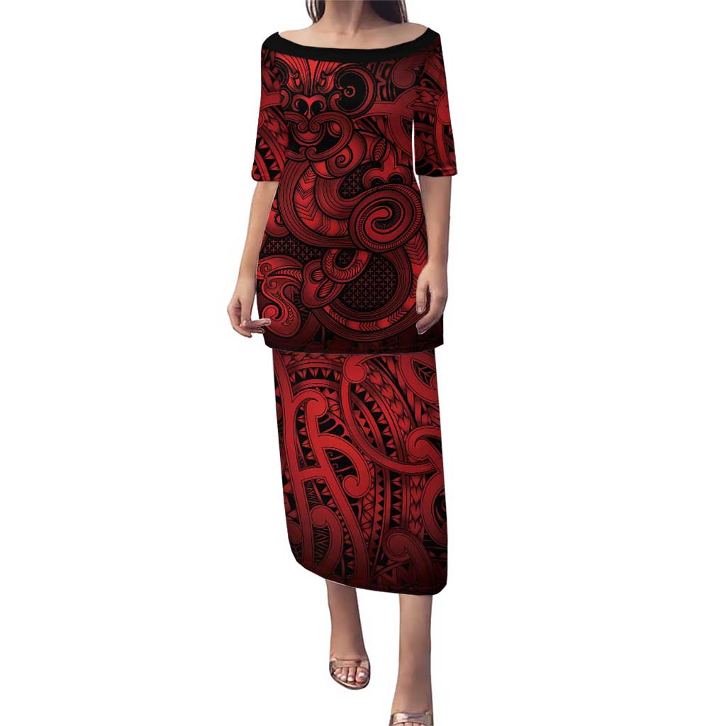 Aotearoa Maori Hei Tiki Puletasi Whero Kowhaiwhai Puhoro Motif