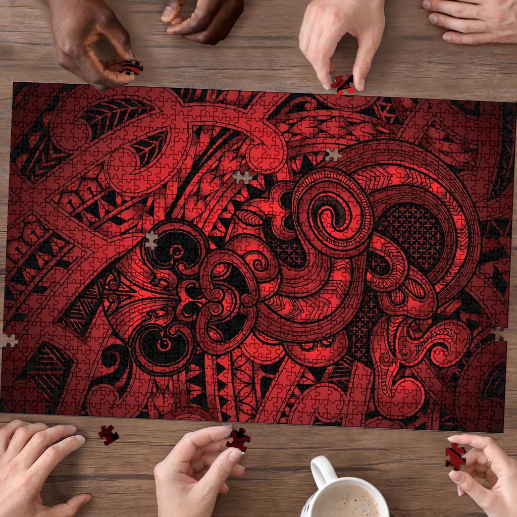 Aotearoa Maori Hei Tiki Puzzle Whero Kowhaiwhai Puhoro Motif LT9 - Polynesian Pride