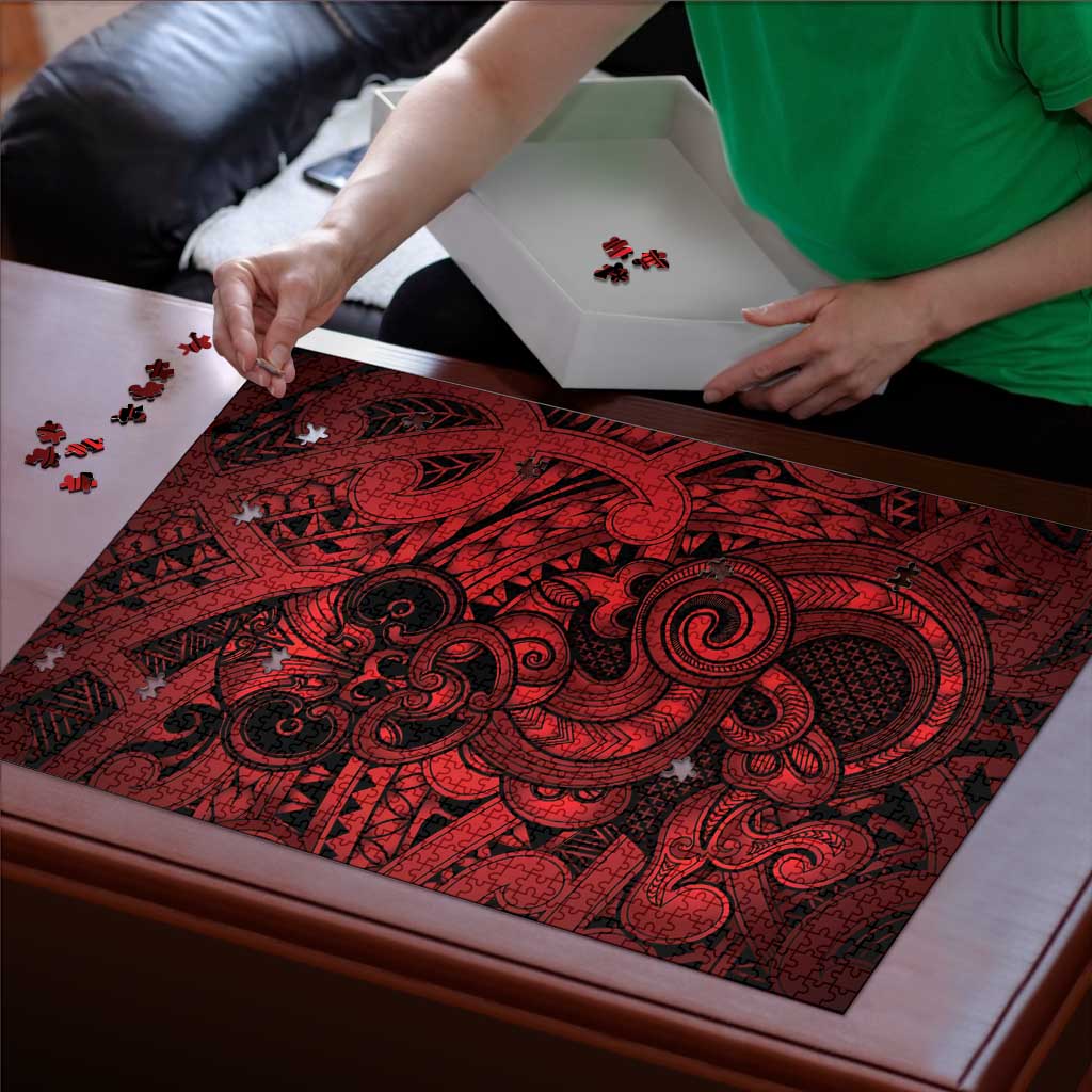 Aotearoa Maori Hei Tiki Puzzle Whero Kowhaiwhai Puhoro Motif LT9 - Polynesian Pride