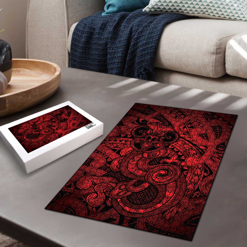 Aotearoa Maori Hei Tiki Puzzle Whero Kowhaiwhai Puhoro Motif LT9 - Polynesian Pride