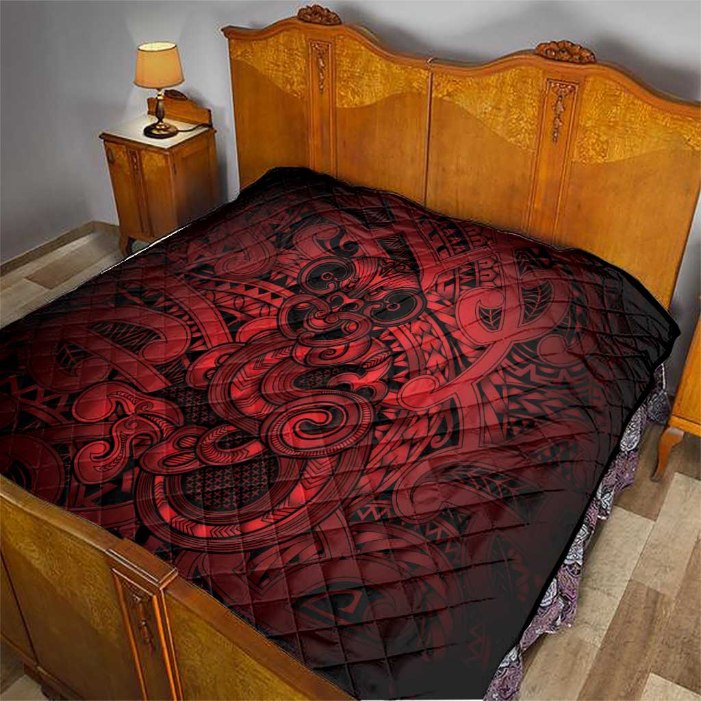 Aotearoa Maori Hei Tiki Quilt Whero Kowhaiwhai Puhoro Motif LT9 - Polynesian Pride