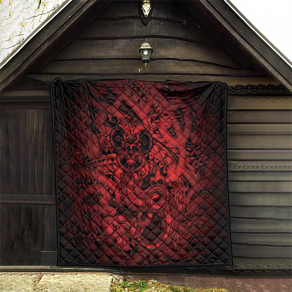 Aotearoa Maori Hei Tiki Quilt Whero Kowhaiwhai Puhoro Motif LT9 - Polynesian Pride