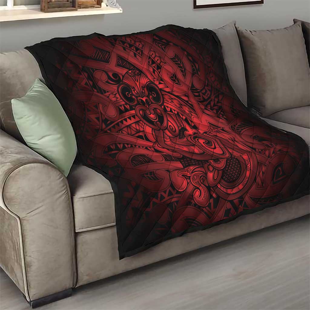 Aotearoa Maori Hei Tiki Quilt Whero Kowhaiwhai Puhoro Motif LT9 - Polynesian Pride