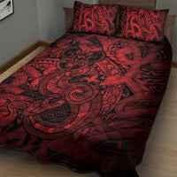 Aotearoa Maori Hei Tiki Quilt Bed Set Whero Kowhaiwhai Puhoro Motif LT9 - Polynesian Pride