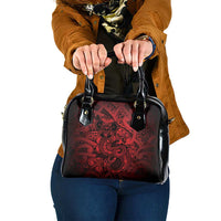 Aotearoa Maori Hei Tiki Shoulder Handbag Whero Kowhaiwhai Puhoro Motif LT9 One Size Red - Polynesian Pride