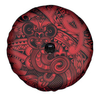 Aotearoa Maori Hei Tiki Spare Tire Cover Whero Kowhaiwhai Puhoro Motif