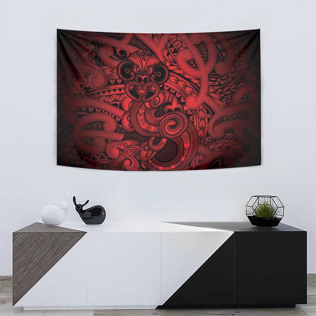 Aotearoa Maori Hei Tiki Tapestry Whero Kowhaiwhai Puhoro Motif LT9 - Polynesian Pride