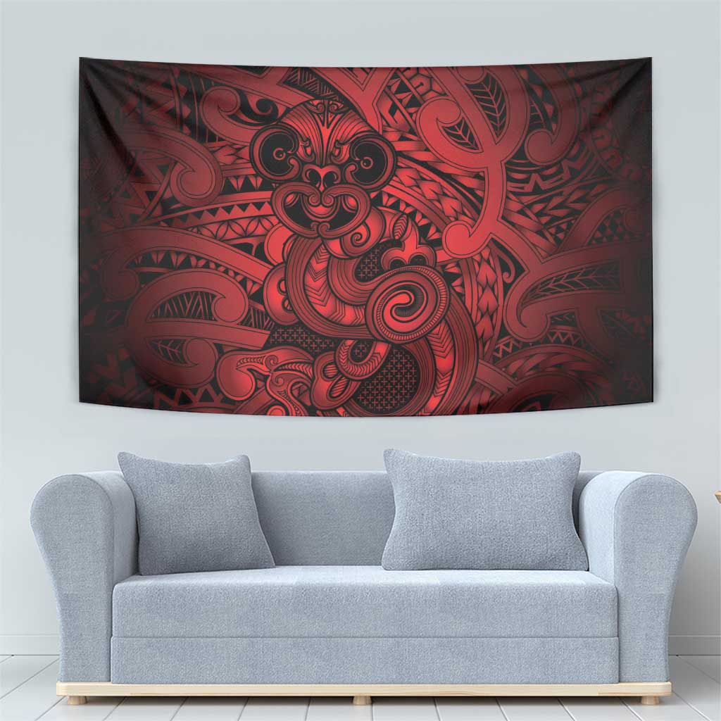Aotearoa Maori Hei Tiki Tapestry Whero Kowhaiwhai Puhoro Motif LT9 - Polynesian Pride