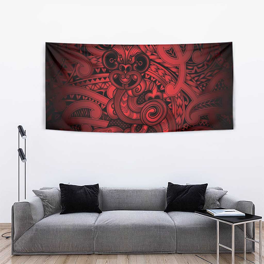 Aotearoa Maori Hei Tiki Tapestry Whero Kowhaiwhai Puhoro Motif LT9 - Polynesian Pride