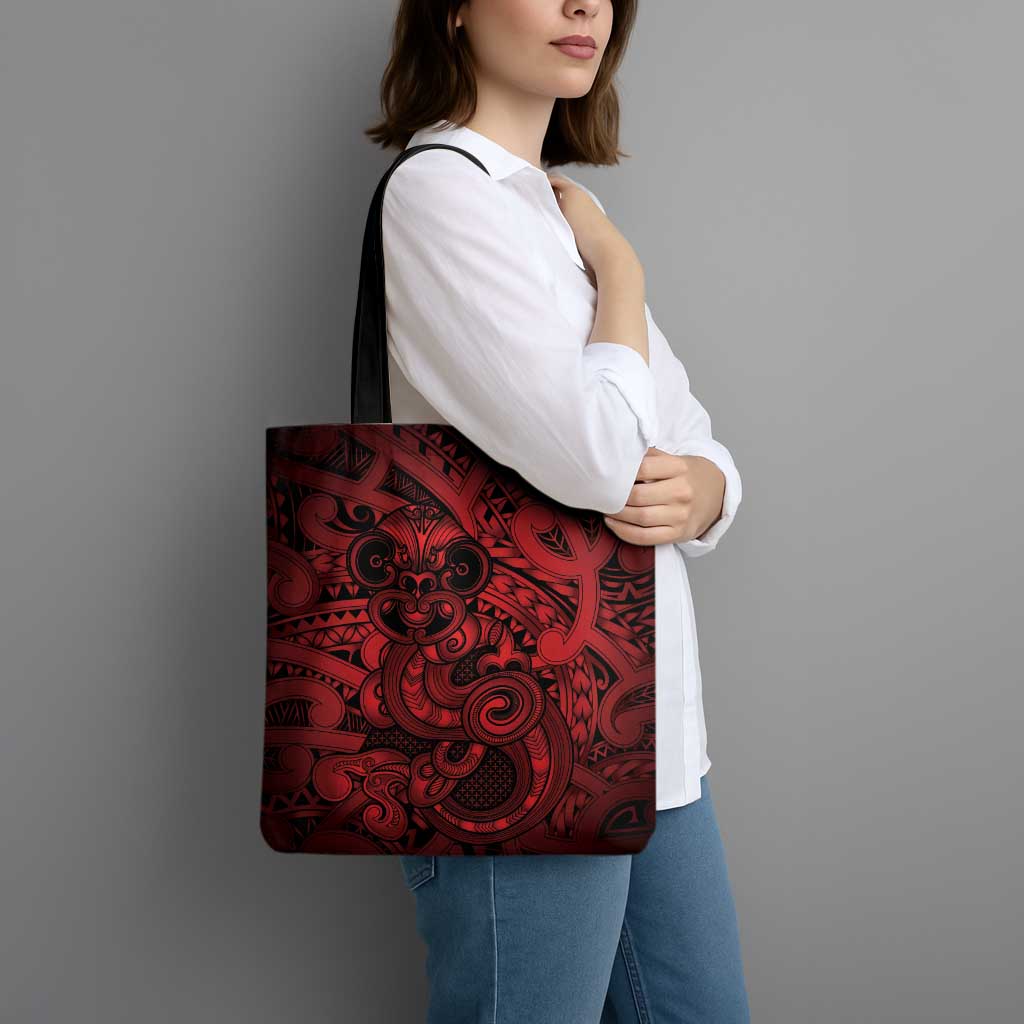 Aotearoa Maori Hei Tiki Tote Bag Whero Kowhaiwhai Puhoro Motif LT9 - Polynesian Pride
