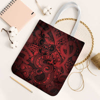 Aotearoa Maori Hei Tiki Tote Bag Whero Kowhaiwhai Puhoro Motif LT9 White Strap One Size Red - Polynesian Pride