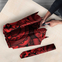 Aotearoa Maori Hei Tiki Umbrella Whero Kowhaiwhai Puhoro Motif LT9 - Polynesian Pride
