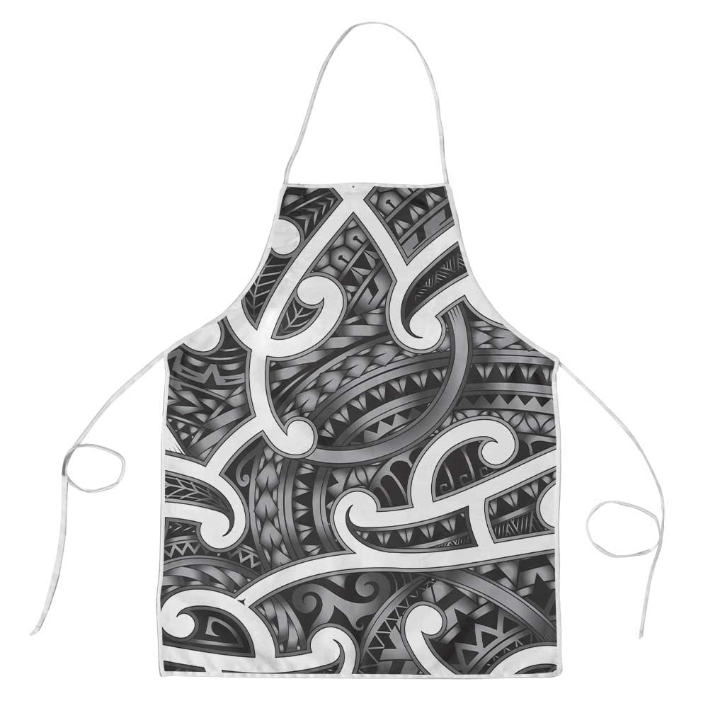 Aotearoa Maori Kowhaiwhai Apron Kiwikiwi Puhoro and Patiki LT9 Grey - Polynesian Pride