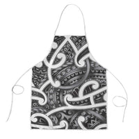 Aotearoa Maori Kowhaiwhai Apron Kiwikiwi Puhoro and Patiki LT9 Grey - Polynesian Pride