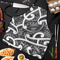 Aotearoa Maori Kowhaiwhai Apron Kiwikiwi Puhoro and Patiki LT9 Grey - Polynesian Pride