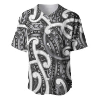 Aotearoa Maori Kowhaiwhai Baseball Jersey Kiwikiwi Puhoro and Patiki LT9 Grey - Polynesian Pride