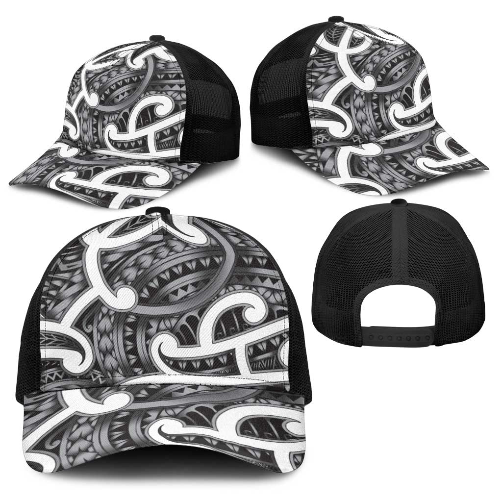 Aotearoa Maori Kowhaiwhai Baseball Net Cap Kiwikiwi Puhoro and Patiki LT9 - Polynesian Pride