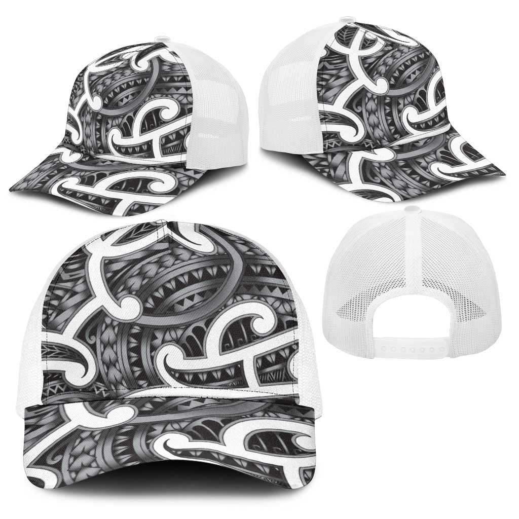 Aotearoa Maori Kowhaiwhai Baseball Net Cap Kiwikiwi Puhoro and Patiki LT9 - Polynesian Pride